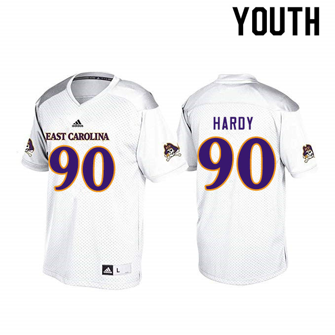 Youth #90 Dorian Hardy ECU Pirates College Football Jerseys Sale-White - Click Image to Close